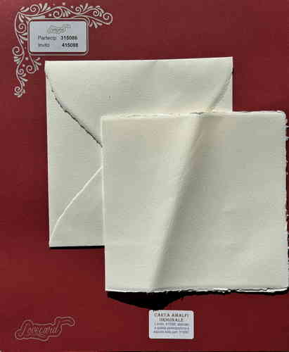 PARTECIPAZIONE AMALFI QUADRATA 15x15 AVORIO