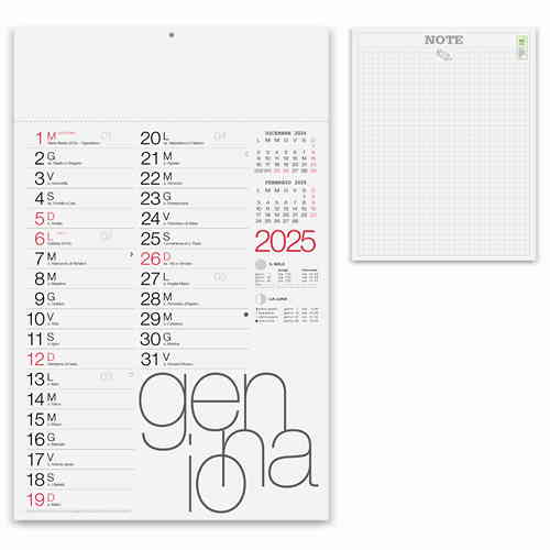 CALENDARIO OLANDESE MODERNO MENSILE 12 FOGLI CM.30x47 UNICO