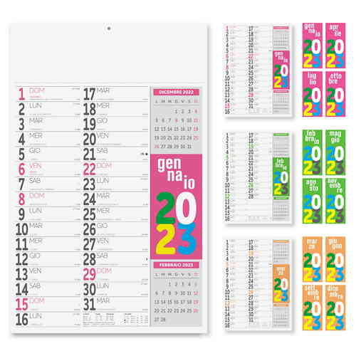 CALENDARIO OLANDESE MUILTICOLOR 28,8x47 UNICO COLORe