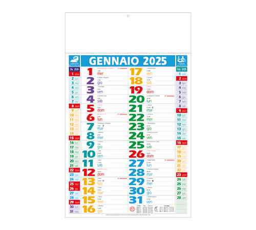 CALENDARIO OLANDESE MUILTICOLOR 28,8x47 UNICO COLORE