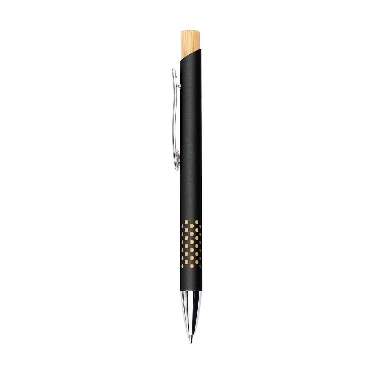 PENNA A SFERA IN ALLUMINIO PULSANTE IN BAMBU' VERDE