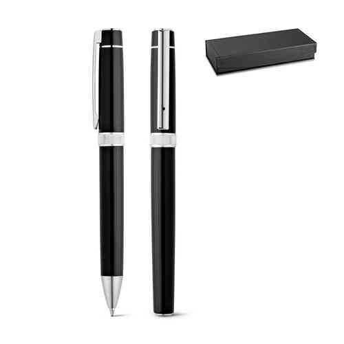 SET PENNA ROLLER + PENNA A SFERA DOURO IN METALLO REFIL NERO UNI
