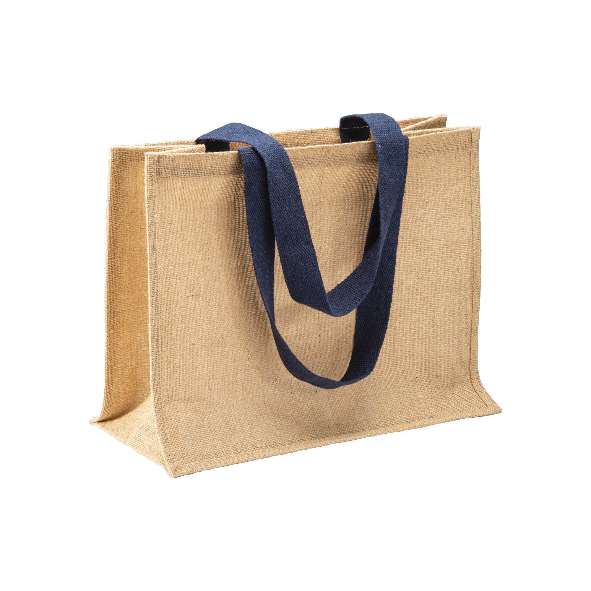 BORSA IN JUTA MANICI LUNGHI COLORATI E SOFFIETTO 42x34x20 VERDE