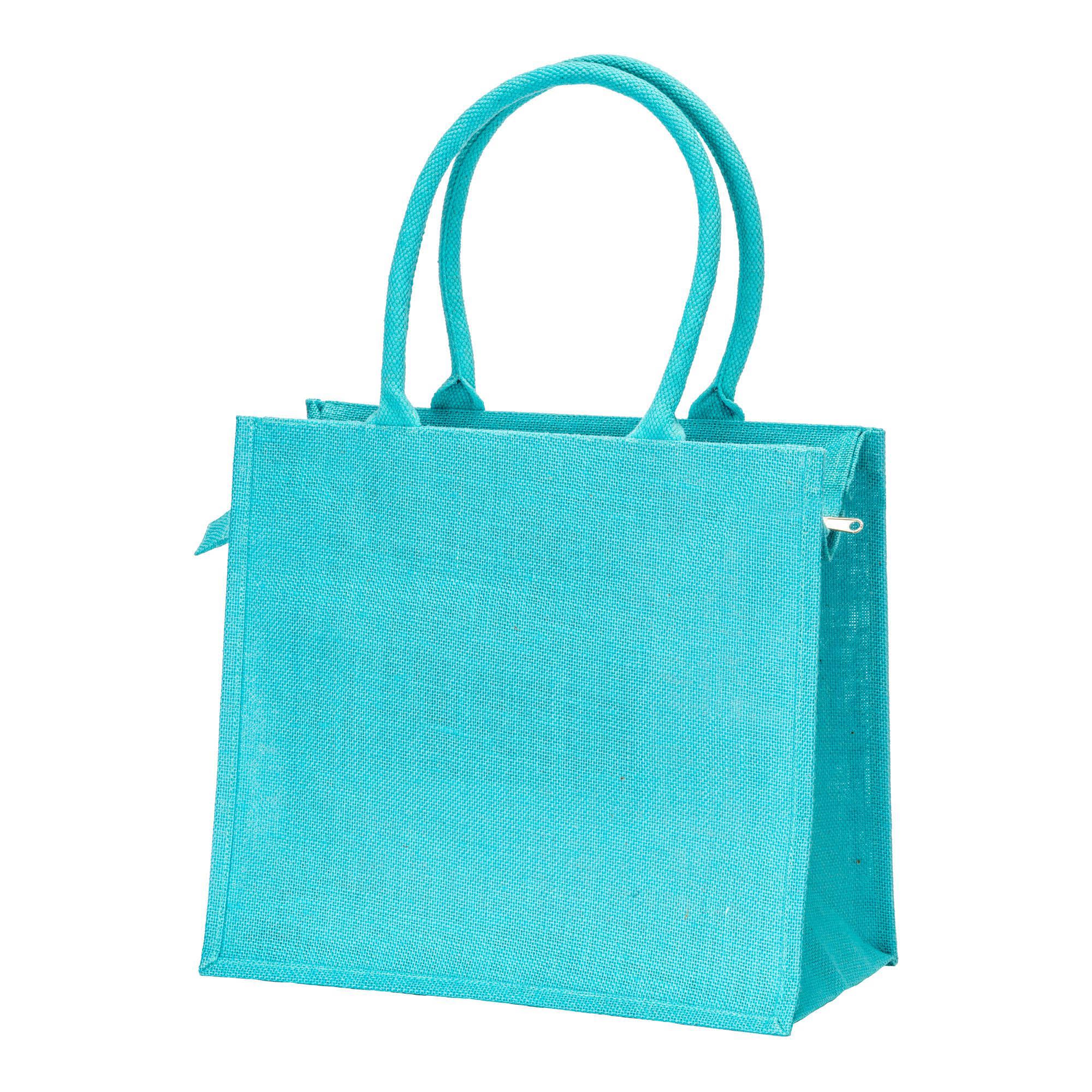 BORSA IN JUTA CON SOFFIETTO E CHIUSURA ZIP 34x38x19 ROSSO