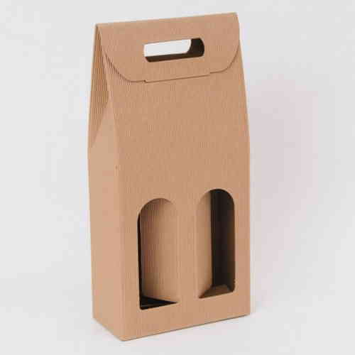 PORTABOTTIGLIA IN CARTONE ONDULATO 2 POSTI 18x9x34 UNICO COLORE