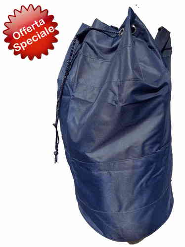 SACCA ZAINO CON CHIUSURA A STROZZO IN POLIESTERE CM.30x56 BLU