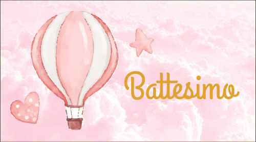 BIGLIETTO PER BOMBONIERA BATTESIMO (F)