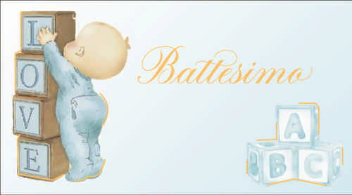 BIGLIETTO PER BOMBONIERA BATTESIMO (M)