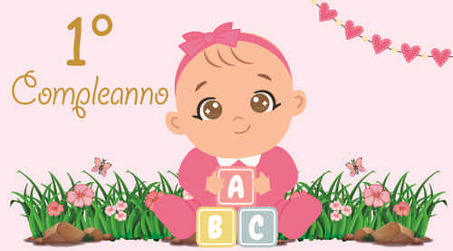 BIGLIETTO PER BOMBONIERA PRIMO COMPLEANNO (F)
