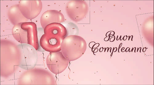 BIGLIETTO PER BOMBONIERA 18° COMPLEANNO