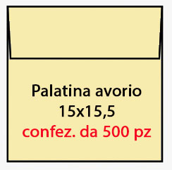 BUSTA 15,5x15,5 gr.100 PALATINA AVORIO TAGLIO QUADRO